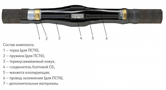 Муфта 3 ПСТб-1  (16-25) нг-Ls с соединителями (пластик/ЭПР  с броней) ЗЭТАРУС